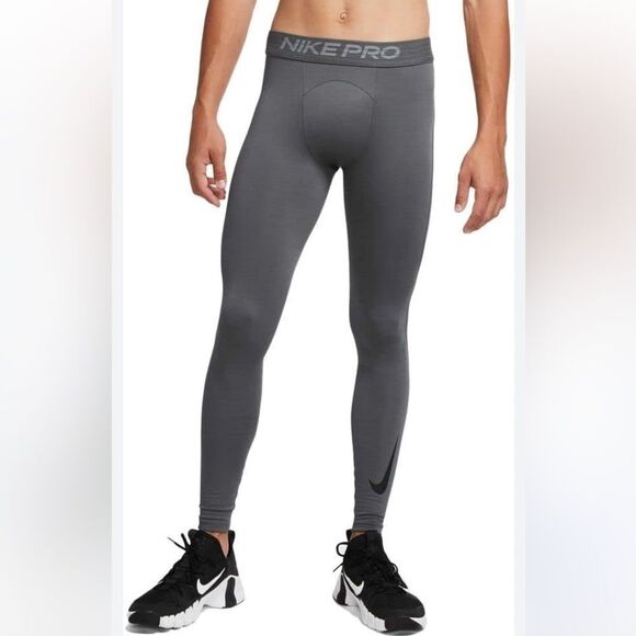 Men’s Nike Pro Warm Tights in Gray and Black Size Small - Picture 1 of 13